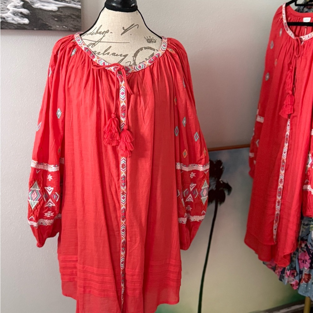 NEW WITH TAGS Cotton Sundance Sun and Sand Dress/Coverup with Embroidery